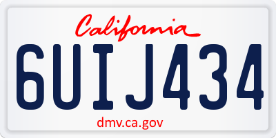 CA license plate 6UIJ434