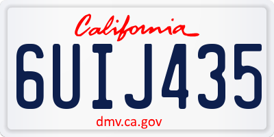 CA license plate 6UIJ435