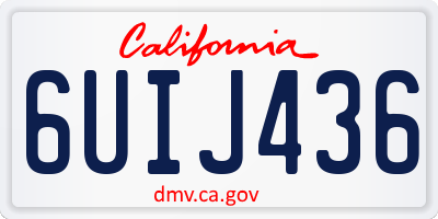 CA license plate 6UIJ436