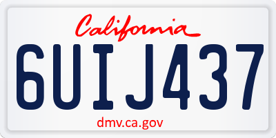 CA license plate 6UIJ437