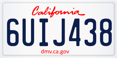 CA license plate 6UIJ438