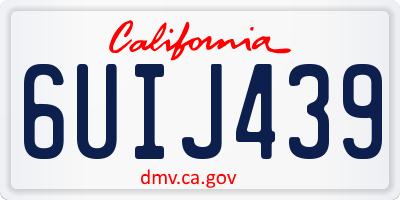 CA license plate 6UIJ439