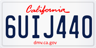 CA license plate 6UIJ440