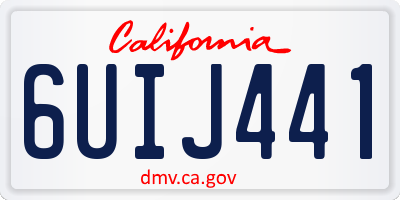 CA license plate 6UIJ441