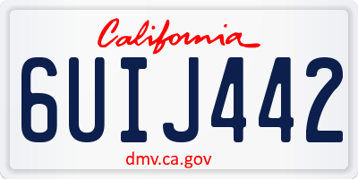 CA license plate 6UIJ442
