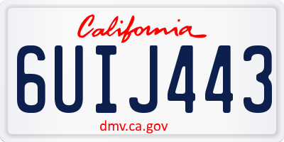 CA license plate 6UIJ443