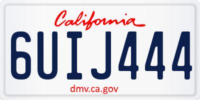CA license plate 6UIJ444
