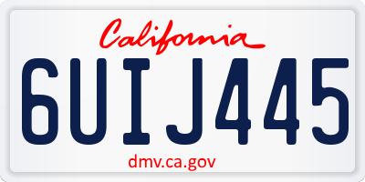 CA license plate 6UIJ445