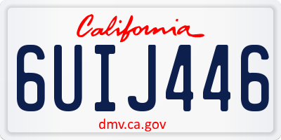 CA license plate 6UIJ446