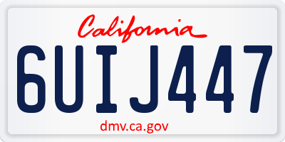 CA license plate 6UIJ447