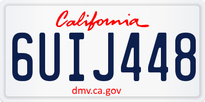 CA license plate 6UIJ448