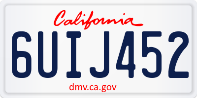 CA license plate 6UIJ452