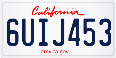 CA license plate 6UIJ453