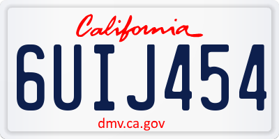 CA license plate 6UIJ454