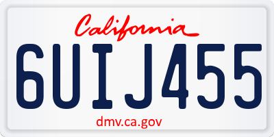 CA license plate 6UIJ455