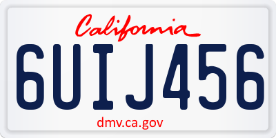 CA license plate 6UIJ456
