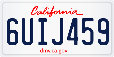 CA license plate 6UIJ459