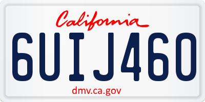 CA license plate 6UIJ460