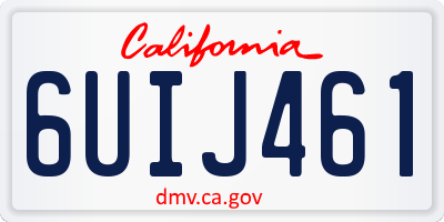 CA license plate 6UIJ461