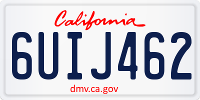 CA license plate 6UIJ462