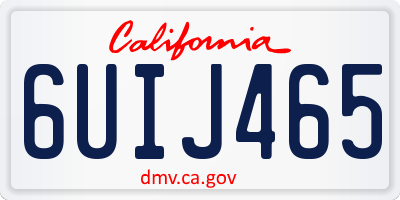 CA license plate 6UIJ465