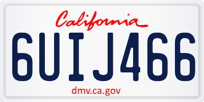 CA license plate 6UIJ466