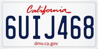 CA license plate 6UIJ468