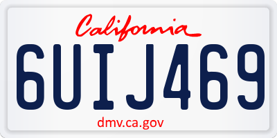 CA license plate 6UIJ469