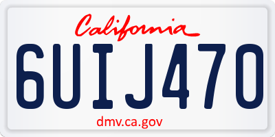 CA license plate 6UIJ470