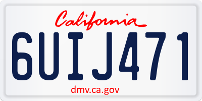 CA license plate 6UIJ471