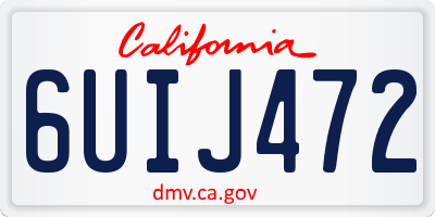 CA license plate 6UIJ472
