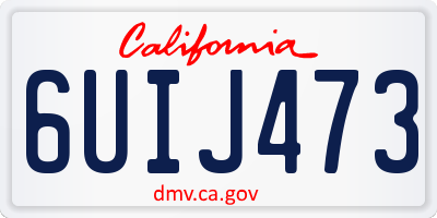 CA license plate 6UIJ473