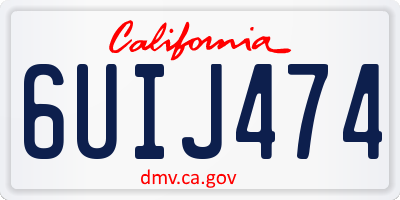 CA license plate 6UIJ474