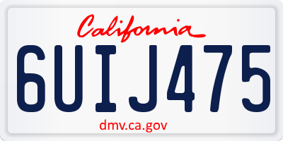CA license plate 6UIJ475