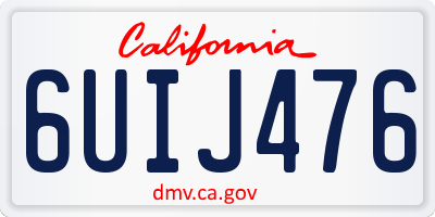 CA license plate 6UIJ476