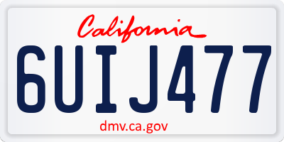CA license plate 6UIJ477