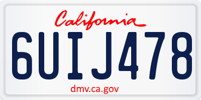 CA license plate 6UIJ478