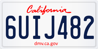 CA license plate 6UIJ482