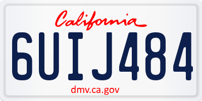 CA license plate 6UIJ484