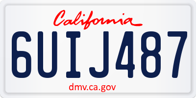 CA license plate 6UIJ487