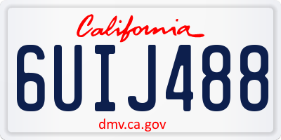 CA license plate 6UIJ488