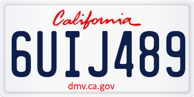 CA license plate 6UIJ489