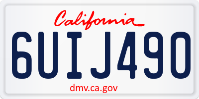 CA license plate 6UIJ490