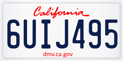 CA license plate 6UIJ495