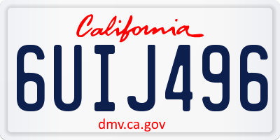 CA license plate 6UIJ496