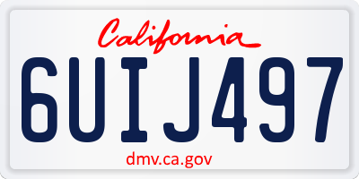 CA license plate 6UIJ497