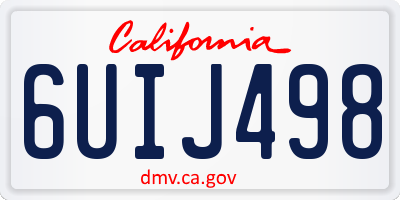 CA license plate 6UIJ498