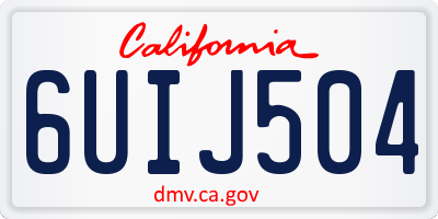 CA license plate 6UIJ504