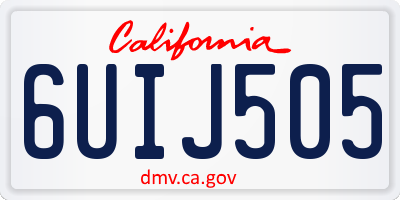 CA license plate 6UIJ505