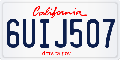 CA license plate 6UIJ507